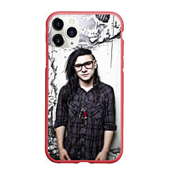 Чехол iPhone 11 Pro матовый Skrillex Boy, цвет: 3D-красный