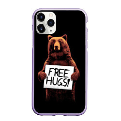 Чехол iPhone 11 Pro матовый Медвежьи обьятия, цвет: 3D-светло-сиреневый