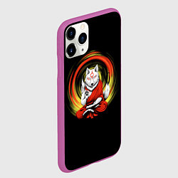 Чехол iPhone 11 Pro матовый Медитирующий волк, цвет: 3D-фиолетовый — фото 2