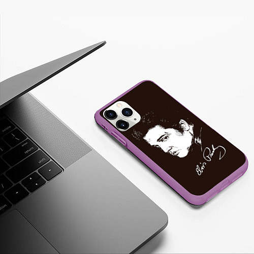 Чехол iPhone 11 Pro матовый Elvis Presley / 3D-Фиолетовый – фото 3