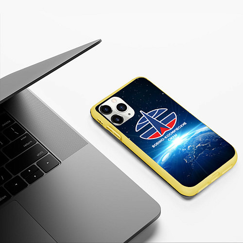 Чехол iPhone 11 Pro матовый Космические войска 7 / 3D-Желтый – фото 3