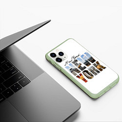 Чехол iPhone 11 Pro матовый Панорамы Нью Йорка, цвет: 3D-салатовый — фото 2