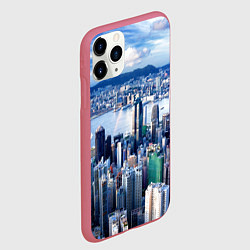 Чехол iPhone 11 Pro матовый Гонконг - Китай, цвет: 3D-малиновый — фото 2