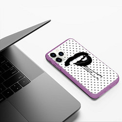 Чехол iPhone 11 Pro матовый Black Lips, цвет: 3D-фиолетовый — фото 2