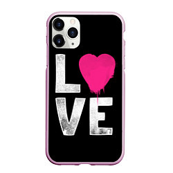 Чехол iPhone 11 Pro матовый Love Heart, цвет: 3D-розовый