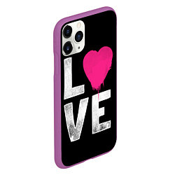 Чехол iPhone 11 Pro матовый Love Heart, цвет: 3D-фиолетовый — фото 2