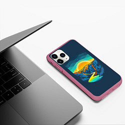 Чехол iPhone 11 Pro матовый Гранд Каньон, цвет: 3D-малиновый — фото 2