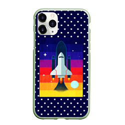 Чехол iPhone 11 Pro матовый Запуск ракеты, цвет: 3D-салатовый