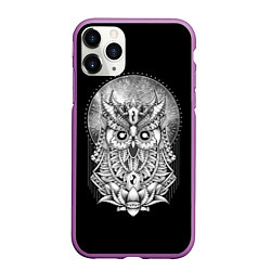 Чехол iPhone 11 Pro матовый Королевская сова, цвет: 3D-фиолетовый