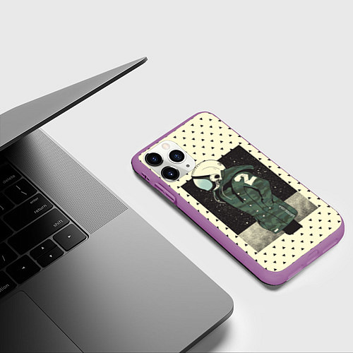 Чехол iPhone 11 Pro матовый Космическая мода / 3D-Фиолетовый – фото 3