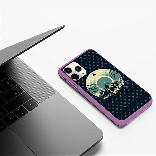 Чехол iPhone 11 Pro матовый Музыка гор / 3D-Фиолетовый – фото 3