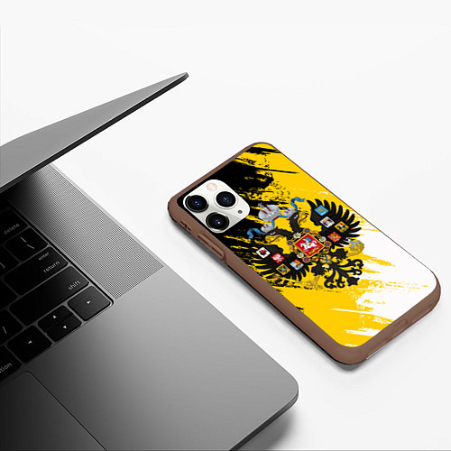 Чехол iPhone 11 Pro матовый Имперский флаг и герб / 3D-Коричневый – фото 3