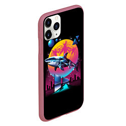 Чехол iPhone 11 Pro матовый Ретро акула, цвет: 3D-малиновый — фото 2