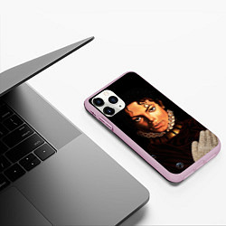 Чехол iPhone 11 Pro матовый Король Майкл Джексон, цвет: 3D-розовый — фото 2