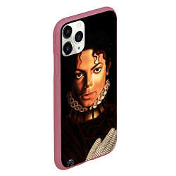 Чехол iPhone 11 Pro матовый Король Майкл Джексон, цвет: 3D-малиновый — фото 2