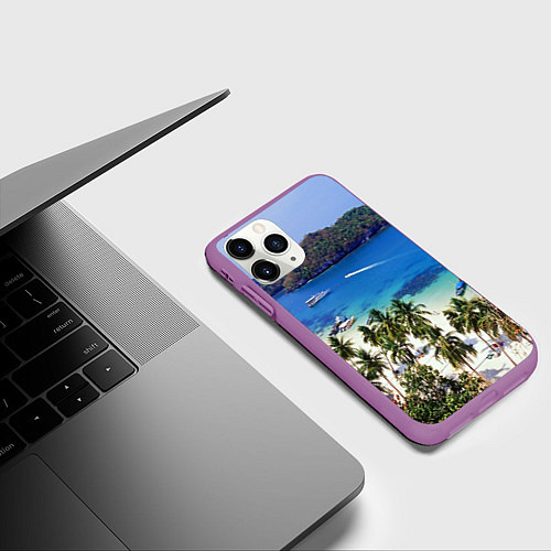 Чехол iPhone 11 Pro матовый Таиланд / 3D-Фиолетовый – фото 3