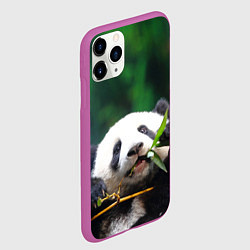 Чехол iPhone 11 Pro матовый Панда на ветке, цвет: 3D-фиолетовый — фото 2