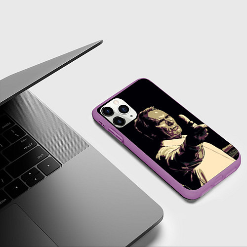 Чехол iPhone 11 Pro матовый Гран Торино / 3D-Фиолетовый – фото 3