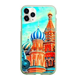 Чехол iPhone 11 Pro матовый Blue Kremlin, цвет: 3D-салатовый