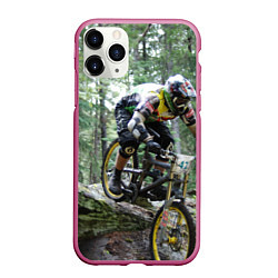 Чехол iPhone 11 Pro матовый Велоспорт гонка, цвет: 3D-малиновый