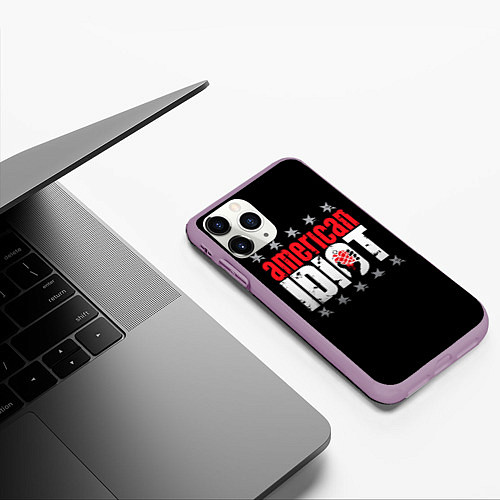 Чехол iPhone 11 Pro матовый Green Day: American idiot / 3D-Сиреневый – фото 3