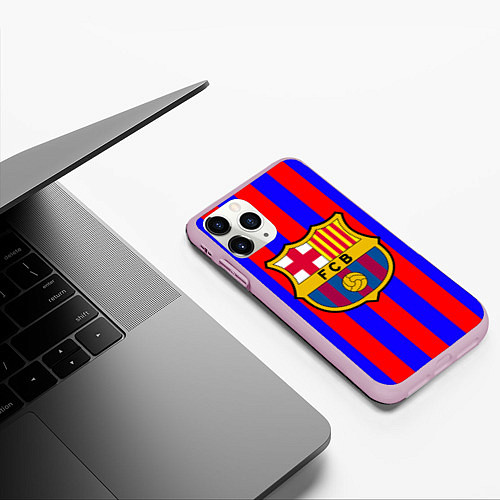 Чехол iPhone 11 Pro матовый Barca FCB Club / 3D-Розовый – фото 3