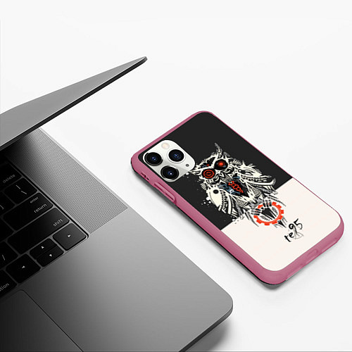 Чехол iPhone 11 Pro матовый TDD Owl 95 / 3D-Малиновый – фото 3