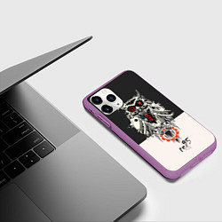 Чехол iPhone 11 Pro матовый TDD Owl 95, цвет: 3D-фиолетовый — фото 2