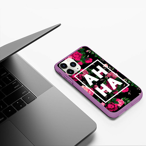 Чехол iPhone 11 Pro матовый Анна / 3D-Фиолетовый – фото 3