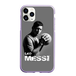 Чехол iPhone 11 Pro матовый Leo Messi, цвет: 3D-светло-сиреневый