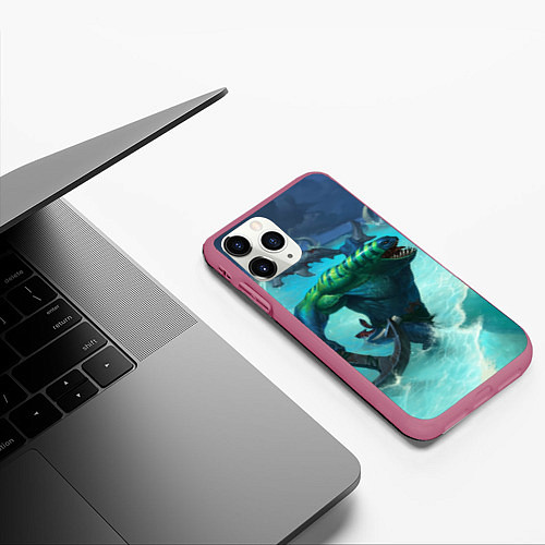 Чехол iPhone 11 Pro матовый Tidehunter: Water Rage / 3D-Малиновый – фото 3