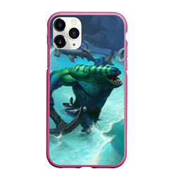 Чехол iPhone 11 Pro матовый Tidehunter: Water Rage, цвет: 3D-малиновый