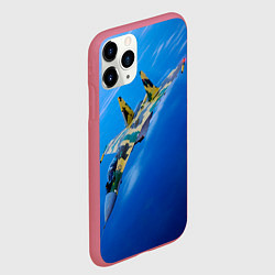 Чехол iPhone 11 Pro матовый Су 35, цвет: 3D-малиновый — фото 2