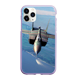 Чехол iPhone 11 Pro матовый МиГ-31, цвет: 3D-светло-сиреневый