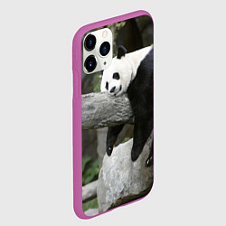 Чехол iPhone 11 Pro матовый Большая уставшая панда, цвет: 3D-фиолетовый — фото 2