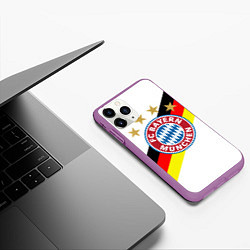 Чехол iPhone 11 Pro матовый FC Bayern: Germany, цвет: 3D-фиолетовый — фото 2