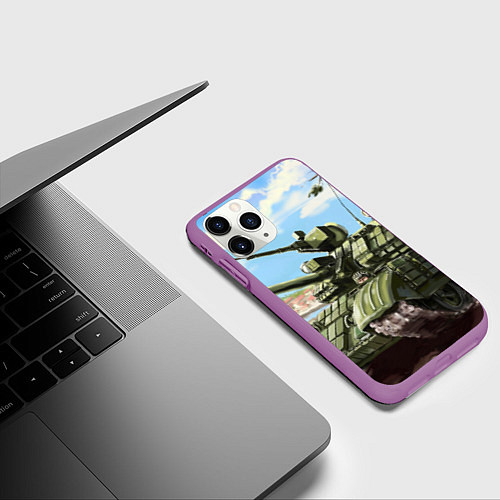 Чехол iPhone 11 Pro матовый Защитники / 3D-Фиолетовый – фото 3