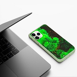 Чехол iPhone 11 Pro матовый Зелёная ель, цвет: 3D-салатовый — фото 2