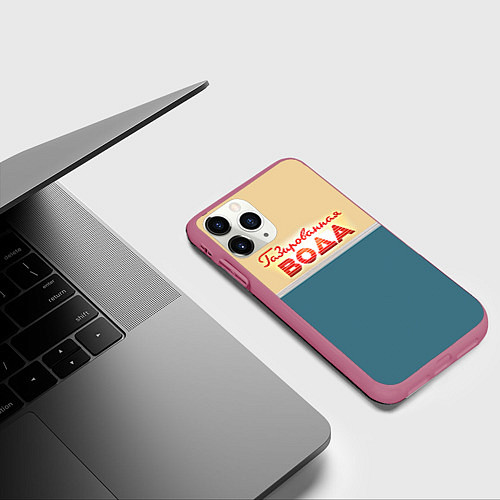 Чехол iPhone 11 Pro матовый Газированная вода / 3D-Малиновый – фото 3