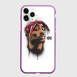 Чехол iPhone 11 Pro матовый 2Pac, цвет: 3D-фиолетовый