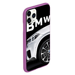Чехол iPhone 11 Pro матовый BMW: White Style, цвет: 3D-фиолетовый — фото 2