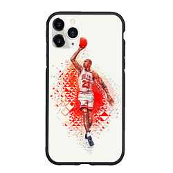 Чехол iPhone 11 Pro матовый Michael Jordan: Red Star, цвет: 3D-черный