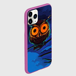 Чехол iPhone 11 Pro матовый Глаза филина, цвет: 3D-фиолетовый — фото 2