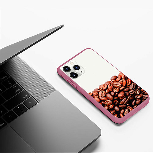 Чехол iPhone 11 Pro матовый Coffee / 3D-Малиновый – фото 3