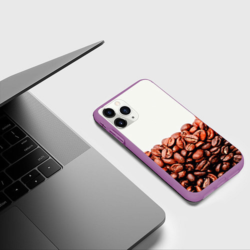 Чехол iPhone 11 Pro матовый Coffee / 3D-Фиолетовый – фото 3