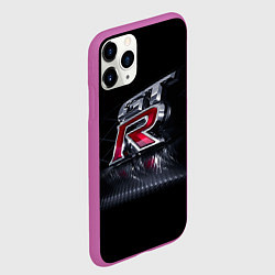 Чехол iPhone 11 Pro матовый Nissan Gtr - sports car, цвет: 3D-фиолетовый — фото 2