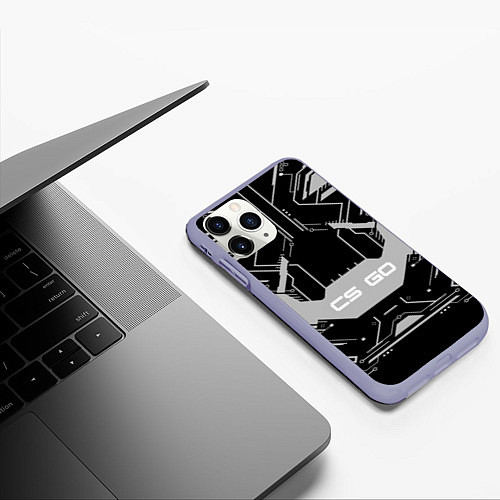 Чехол iPhone 11 Pro матовый CS:GO Black collection / 3D-Светло-сиреневый – фото 3