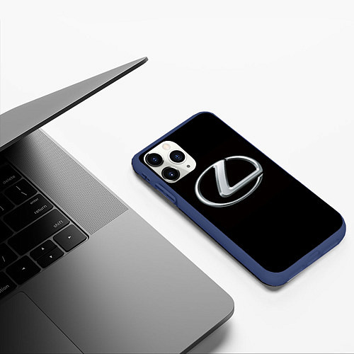 Чехол iPhone 11 Pro матовый Lexus / 3D-Тёмно-синий – фото 3