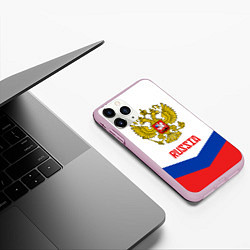 Чехол iPhone 11 Pro матовый Russia Hockey Team, цвет: 3D-розовый — фото 2