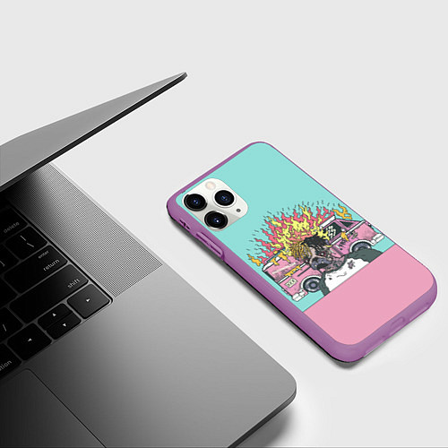 Чехол iPhone 11 Pro матовый XXXTentacion Bus / 3D-Фиолетовый – фото 3